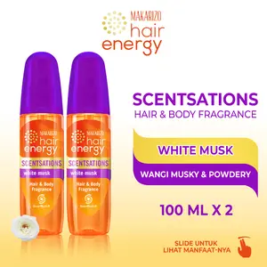 PAKET ISI 2-Makarizo Hair Energy Scentsations White Musk 100 mL Parfum Rambut / Wangi Perfume