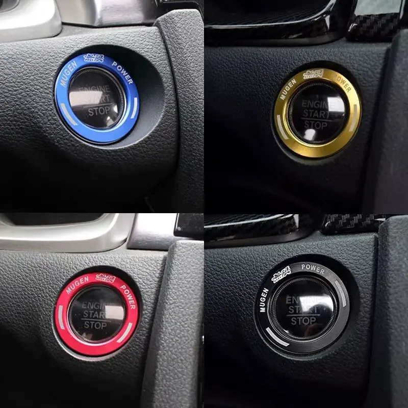 2014-2021  Mugen Aluminum Car Engine Start Button Ring Styling For Honda CRV Civic Jazz Brv HRV Accord City Accessories