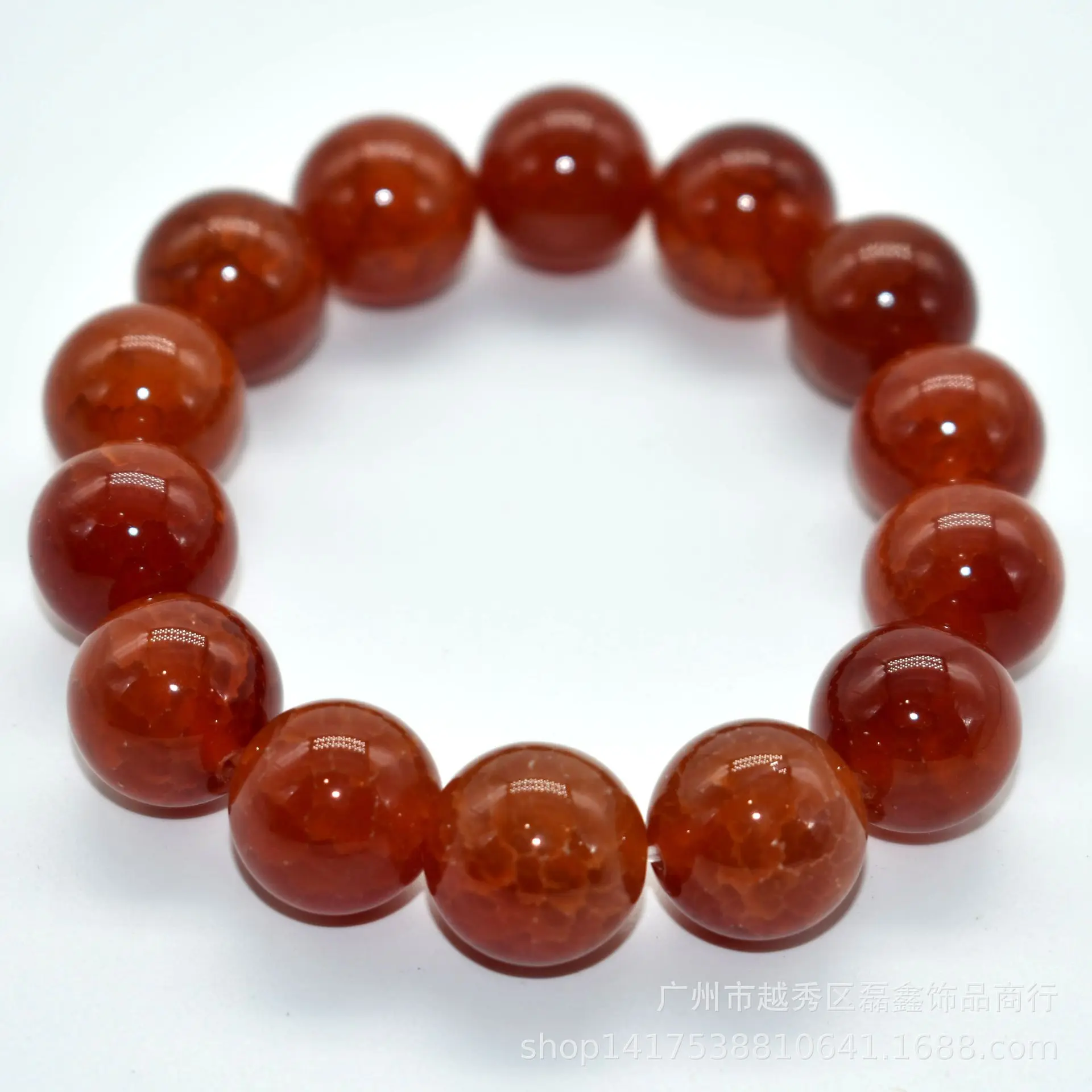 Red Dragon Pattern Agate Bracelet 8 Mm-20mm