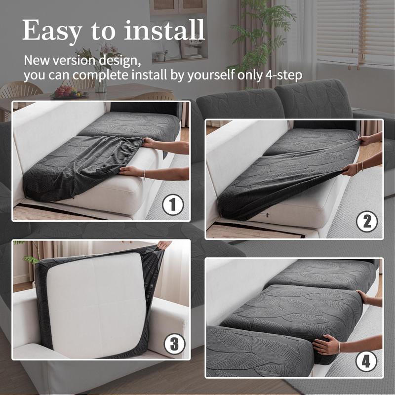 Leaf Pattern Sofa Cover, 1 Count Non-slip Sofa Seat Cover, Soft Comfortable Couch Protector for Home Living Room, Home Decor 6
