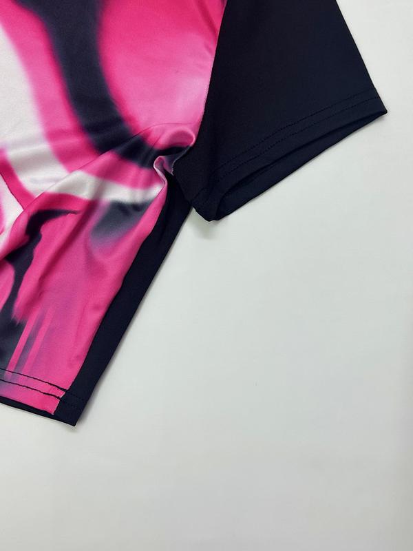 Two-Piece Set Women's Colorblock Skirt Set, Casual Shortsleeve Crop Tee & High Waist Bodycon Skirt for Summer, Summer Clothes for Daily Wear, Co Ord Set Summer 6
