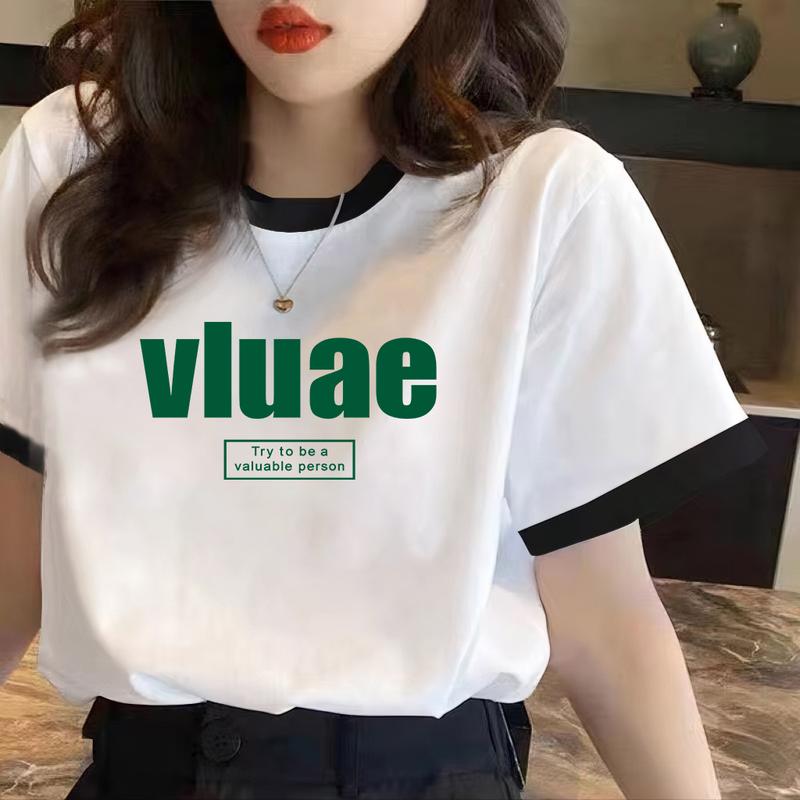 Áo Thun Nữ Ngắn Tay Phong Cách Hàn Quốc Màu Trắng, Thường Ngày, Phong Cách Mới Mùa Hè 2024, Dáng Rộng Vừa Vặn, Ngoại Cỡ, Thích Hợp Cho Học Sinh, Thời Trang 3