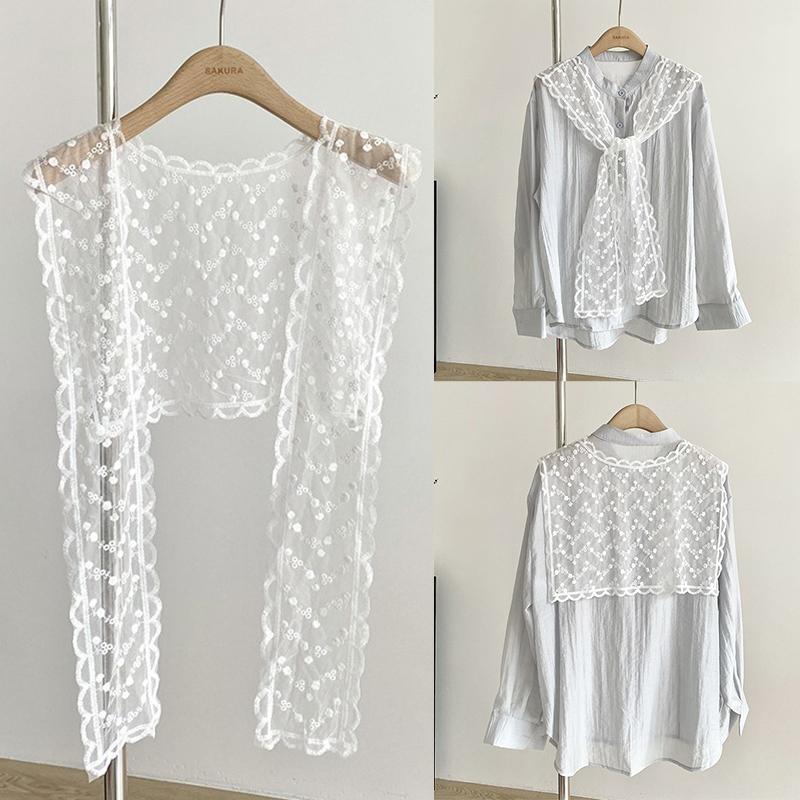  Cổ Áo Giả Ren Đan Thiết Kế Khoét Lỗ Cỡ Nhỏ Cho Nữ Khăn Choàng Trang Trí Phụ Kiện Quần Áo Cổ Áo Có Thể Tháo Rời 