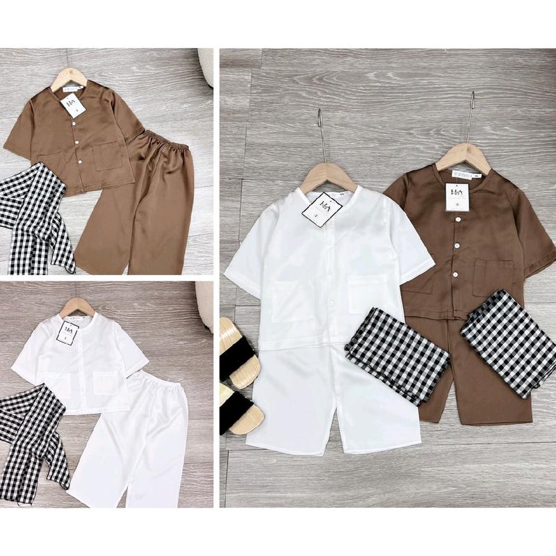 Set bà ba bé trai siêu xinh gấm lụa 1