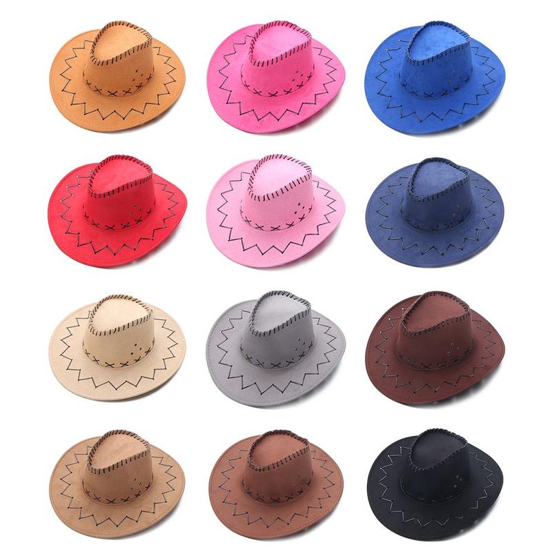 Product Introduction of Accessories Fancy Dress Western Style Felt Fedora Hat Jazz Hat Suede Cowboy Hat Wide Brim 13