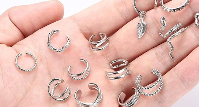 Product Introduction of Ear Cuff Earrings for Women Ear Cuffs Non Piercing Trendy Clip on Cartilage Fake Earring Set Stack Jewelry Gifts 8