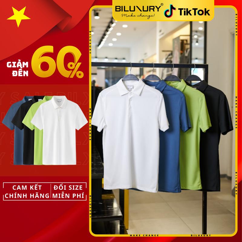 [Combo 2 Áo Giảm 55%] Áo Polo Nam Recycle 8APCB428 Bền Màu, Dễ Làm Sạch, Thân Thiện Với Da Và Môi Trường - BILUXURY Menswear Top Có Cổ Đơn Giản, Thanh Lịch, Nam Tính Shirt