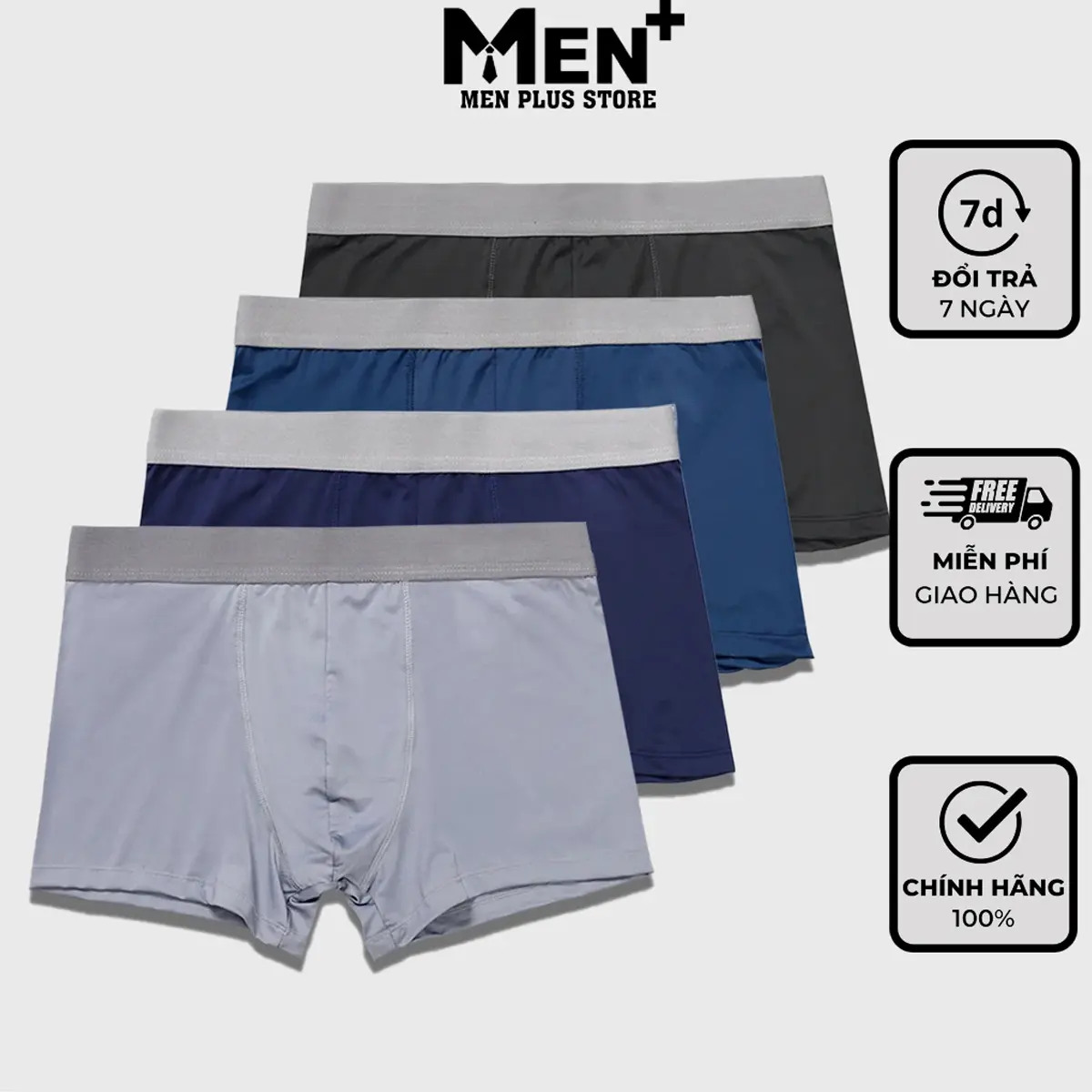 Set gồm 5 chiếc Quần boxer nam thun lạnh co giãn 4 chiều thấm hút tối đa - Quần sịp đùi nam cotton