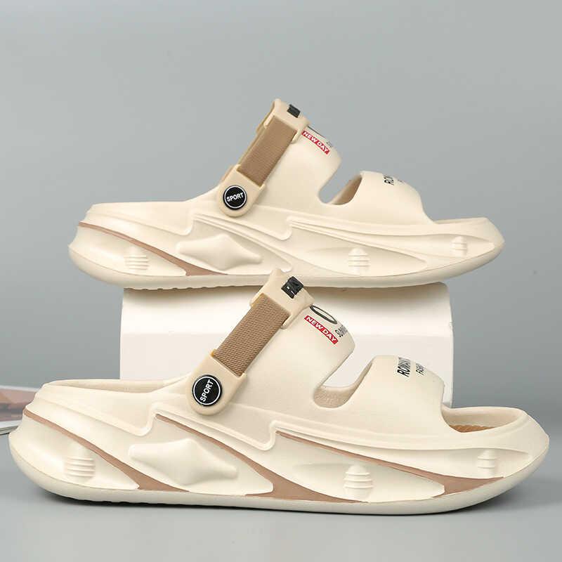 Product Introduction of 【Water shoes】 Sandals men in summer 2024 fashionable breathable height increasing non slip versatile for couples outdoor open toe trendy slippers Boy Footwear Walking Shoes Comfort 5