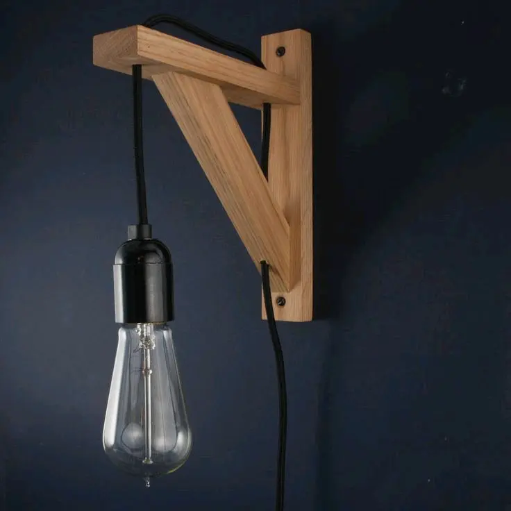 Aesthetic Elbow Lamp Hanger / Gantungan Lampu Siku Estetik Kayu