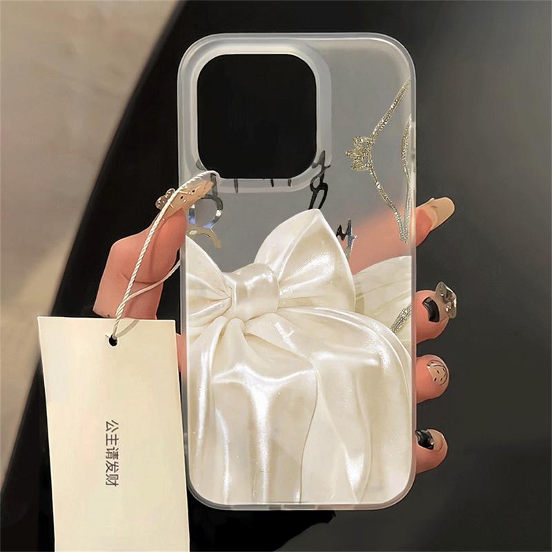 Ốp Lưng Phong Cách Mới Cho IPhone 11 15 14 13 12 Pro Max X XR Xs Max 8 7 Plus SE 2020 Ốp Điện Thoại Chống Sốc TPU Nơ Lụa Cao Cấp Case Phụ Kiện