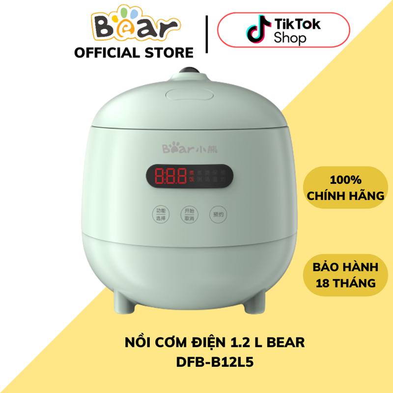 Nồi Cơm Điện Mini Đa Năng Bear DFB-B12L5, Dung Tích 1.2L, Công Suất 400W, Nấu Được 3 Chén Cơm, Phù Hợp Cho 1 Người Ăn, 4 Chức Năng Nấu Cơm-Cháo-Canh-Hâm Nóng, Chế Độ Hẹn Giờ, Nấu Cơm - Cooker, Nấu Ăn Ngon, Bảo Hành 18 Tháng