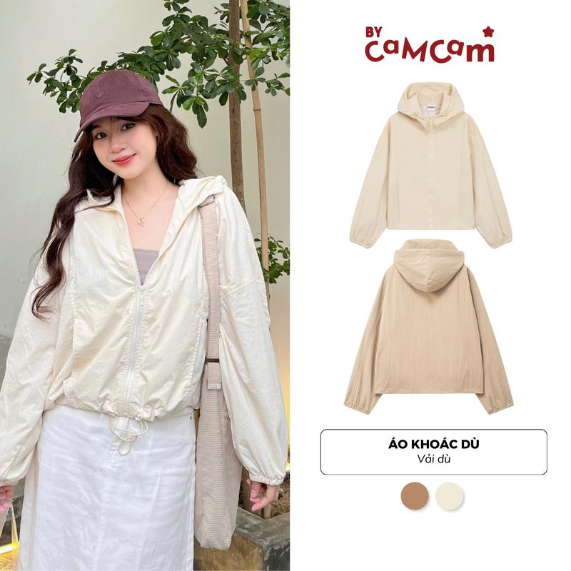 ÁO KHOÁC DÙ Nhiều Màu Có Mũ Dây Rút Chắn Gió Chống Nắng Hàn Quốc Bycamcam Top Nữ