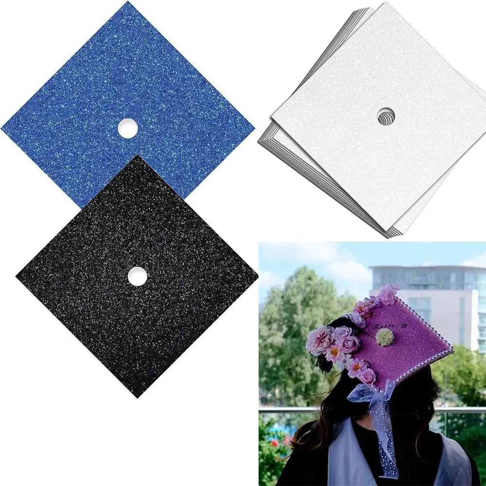 Miếng Dán Đồ Trang Trí Mũ Tốt Nghiệp Tự Dính, Mũ Tốt Nghiệp Topper, Miếng Dán EVA, Thích Hợp Cho Lễ Cấp Bằng Đại Học Và Trung Học, Mũ Grad Lấp Lánh, Mùa Tốt Nghiệp