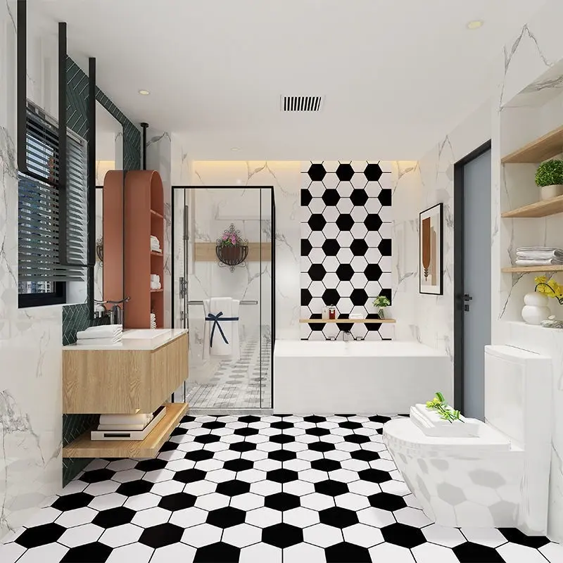 Miếng Dán Sàn Chống Thấm Nước Tự Dính Giả Thảm Giấy Dán Tường DIY Phòng Tắm Phòng Ngủ Văn Phòng Nhà Bếp Ngói 0