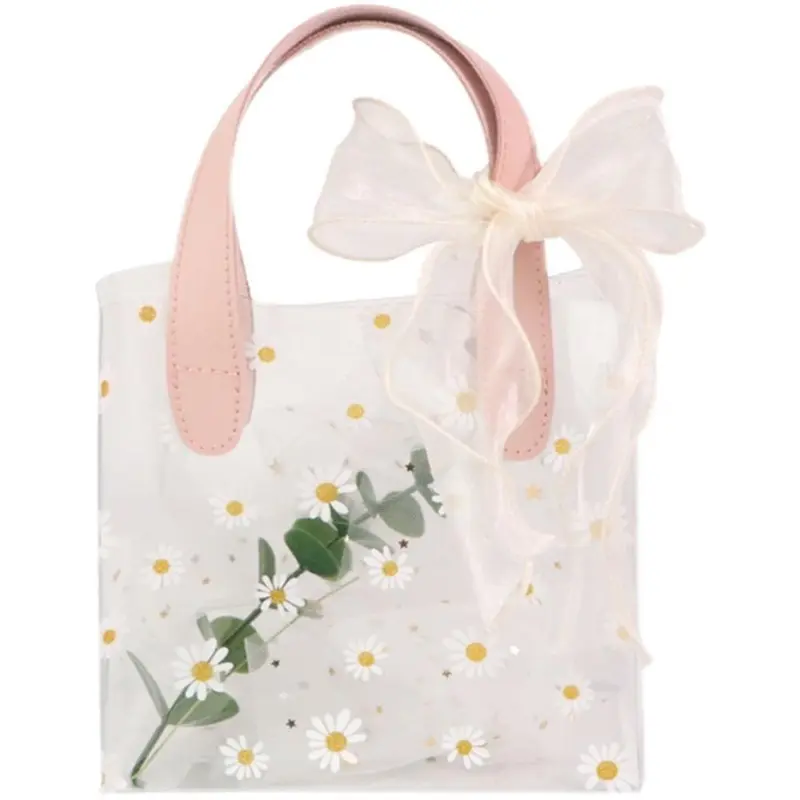 Túi Nhựa Pvc Màu Hồng Sành Điệu / * 10 * 20Cm / 23 * 15 * 25Cm, Túi Tote Trong Suốt, Túi Xách Thạch Cho Bữa Tiệc Bãi Biển, Du Lịch, Mua Sắm, Hoạt Động Ngoài Trời, Thanh Thiếu Niên 5