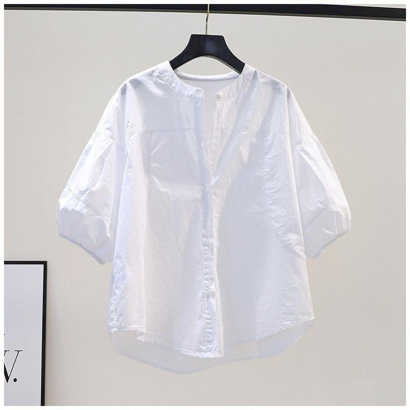Product Introduction of Áo Sơ Mi Cho Nữ, Phong Cách Công Sở Thường Ngày Thiết Kế Trơn Tay Phồng, Thanh Lịch, Áo Thường Ngày Dáng Rộng Thời Trang Gấp Bất Đối Xứng Hàng Mới Về Mùa Hè, Phong Cách Thanh Lịch, 2024 11