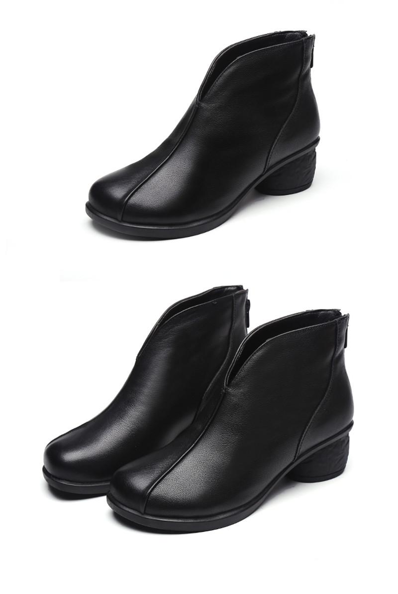 Product Introduction of Genuine Leather Winter Boots Women Chelsea Shoes Booties Woman Ankle Boots Platform Shoes Botines Mujer 18