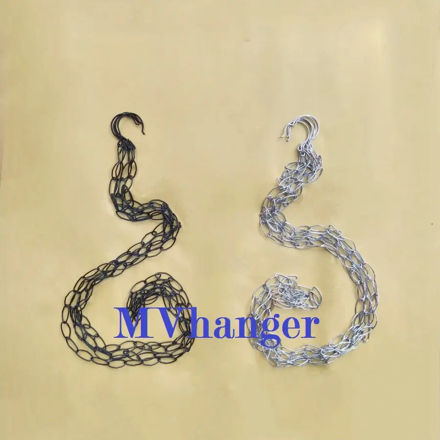 Rantai Besi Silver dan Hitam Gantungan Baju Besi Dipasang di Dinding Dipasang di Dinding