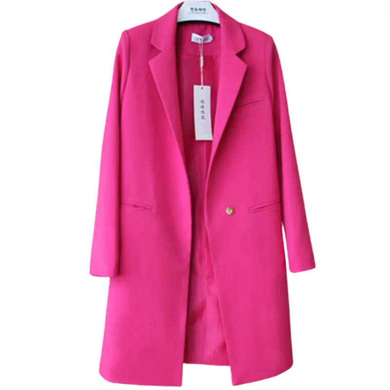 Blazer wanita Korea Poket Blezer Long Coat Wanita panjang 2