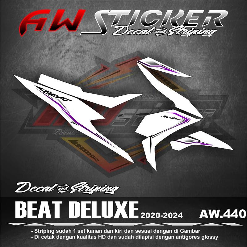 Striping Transparan Beat Striping Beat Deluxe 2020 - 2023  Sticker Variasi Beat Deluxe Beat Street AW 440 1