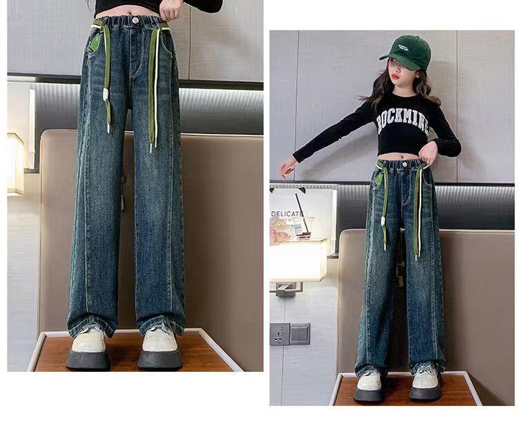 Product Introduction of Quần Phong Cách Phương Tây Cho Bé Gái, Quần Jean Mùa Đông Mới Lót Lông Cừu, Vừa Và Lớn, Vui Nhộn, Thường Ngày, Cho Bé Gái, Ống Rộng Thẳng 11