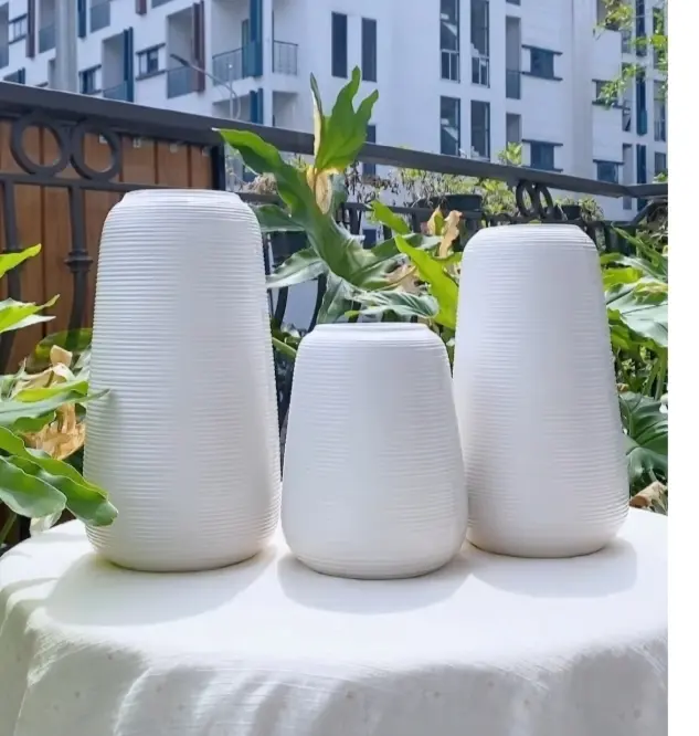 Bình cắm hoa gốm sứ Bát Tràng men lì vân ganh nổi trang trí phòng khách- Lọ hoa đẹp decor trang trí Trang Trí Nhà