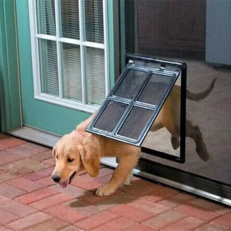 Pet Dog Cat Plastic Door Kitty for Screen Window Security Flap Gates Pet Tunnel Dog Fence Access Door for Home