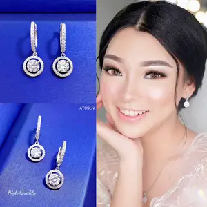 Anting Japit Wanita Elegant AT90LN Silver Earrings