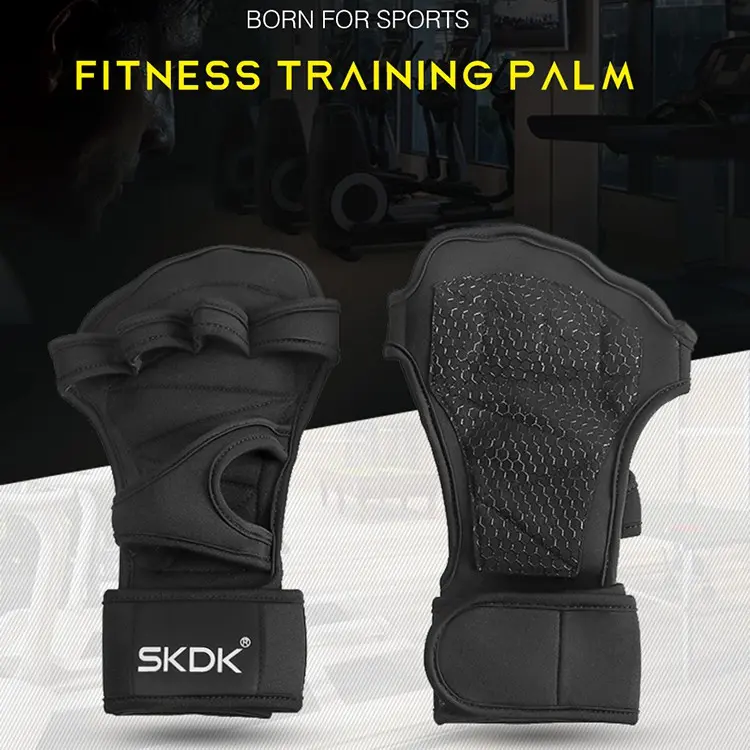 Găng tay tập gym kết hợp bảo vệ cổ tay chất liệu Silicon chính hãng siêu bền Nam Chống Trơn Bao Tay 2