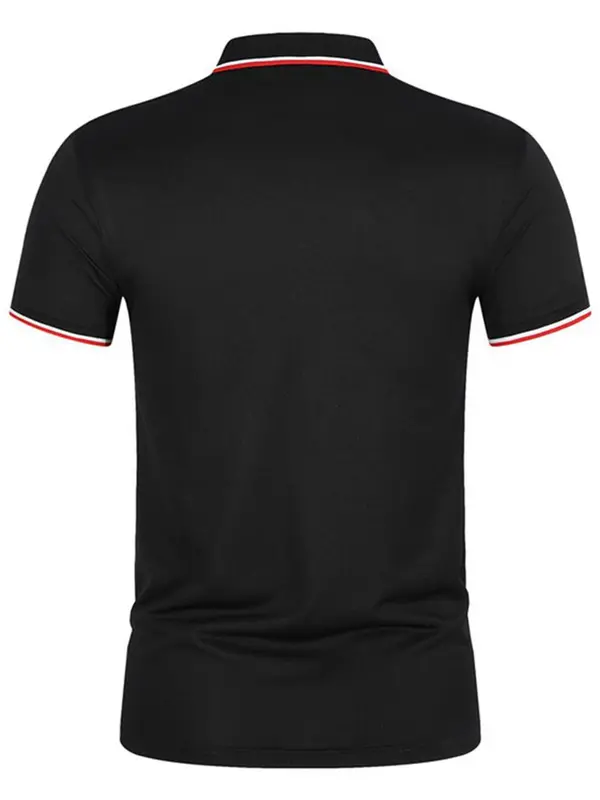 Men's Regular Fit Geometric Print Polo Shirt, Casual Short Sleeve Collared Top for Summer, Fashion Men's Clothes for Daily Wear, Tropical 7