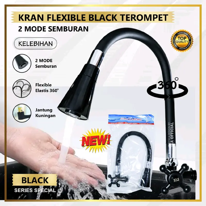 Kran Angsa Dapur Fleksibel / Flexible - 1/2 Inch - High Quality Keran Air Angsa Fleksibel 2 Mode - Keran Cuci Piring Keran Air Angsa  Fleksibel 2 Mode - Keran Cuci Piring Angsa - Kran Sink Dapur Drat 1/2 Inc Angsa - Kran Sink Dapur Drat 1/2 Inc 3
