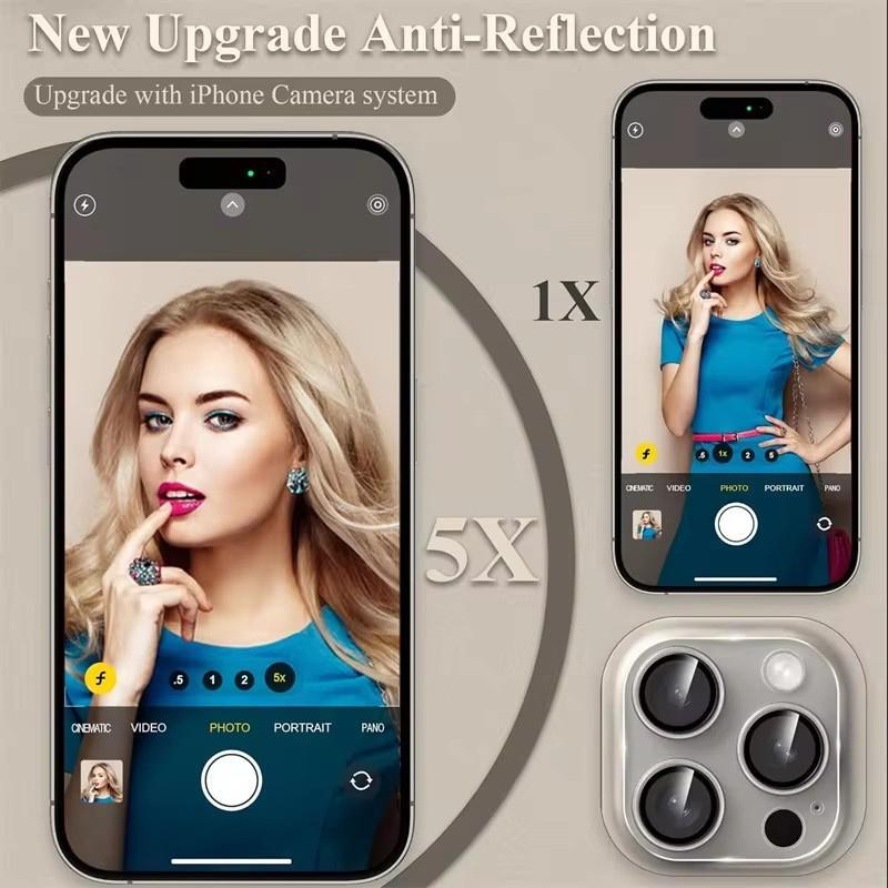 Product Introduction of Tempered Glass Camera Lens Protector, 1 Count Lens Protective Film, Phone Accessories Compatible with iPhone 15 Pro Max 14 Pro Max 15 Plus 5