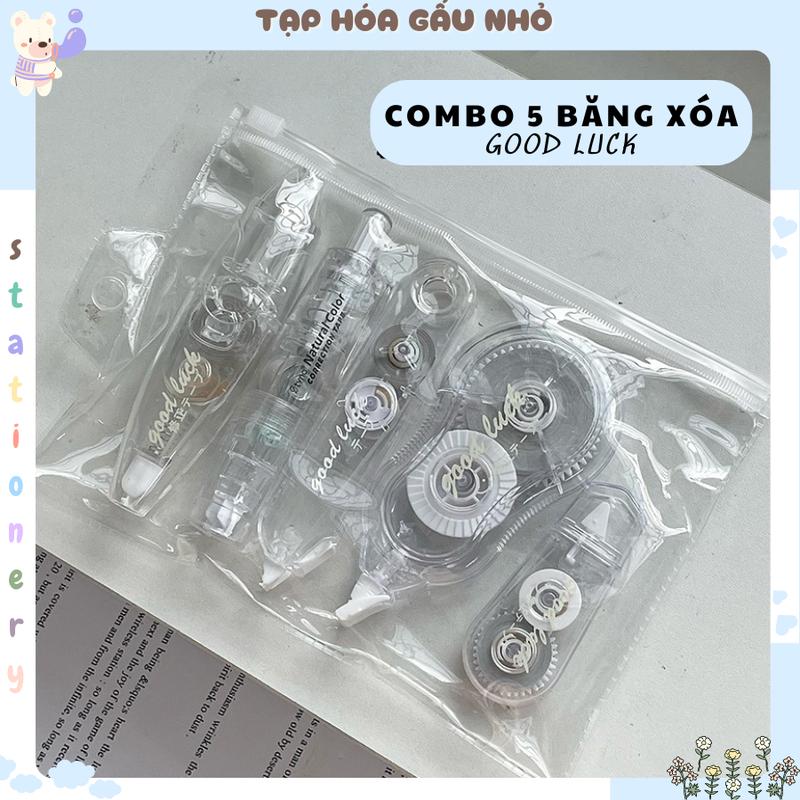Combo 5 băng xóa giấy Goodluck Trắng Trong nhiều loại trải nghiệm [taphoagaunho]