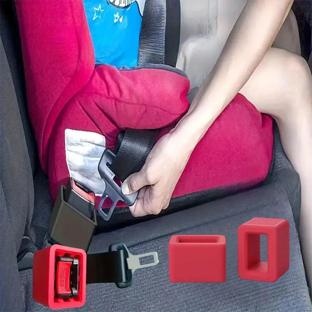 Car Seat Belt Buckle, 1 Count Universal Seat Belt Retainer, Soft Silicone Bracket Seat Latch Retainer, Upright Booster, Products For Most Vehicles
