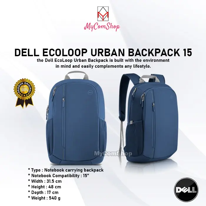 TAS DELL ECOLOOP URBAN BACKPACK 15 INCH 460-BDKU - ORIGINAL PRODUCT 0