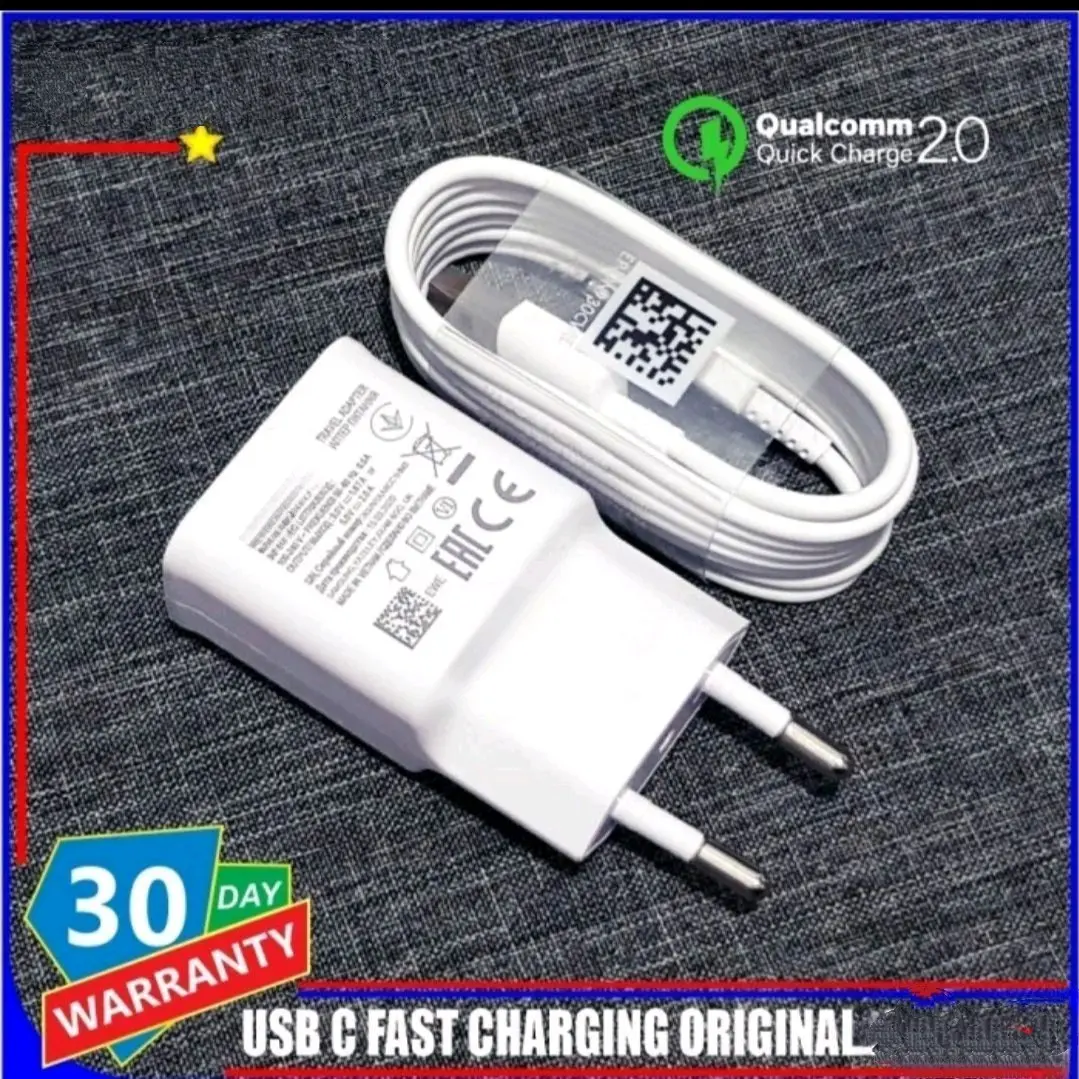 CHARGER SAMSUN9 A02s ORIGINAL 100% PUTIH FAST CHARGING USB Type C