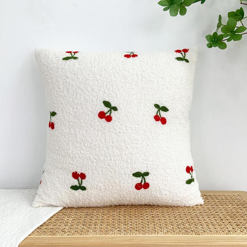 Product Introduction of Cartoon Fruit Fluffy Pillow Case, 1 Count Cute Cartoon Plush Cushion Cover without Filler, Decorative Cushion Cover for Home Sofa Bed 6