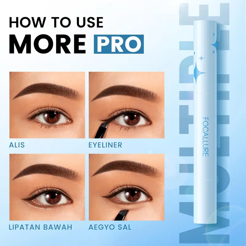 FOCALLURE Pro-stay No Smudge 3D Eyebrow Pomade Alis Lasting Cream 2-In-1 Black Brown Coffee Dark Waterproof 7
