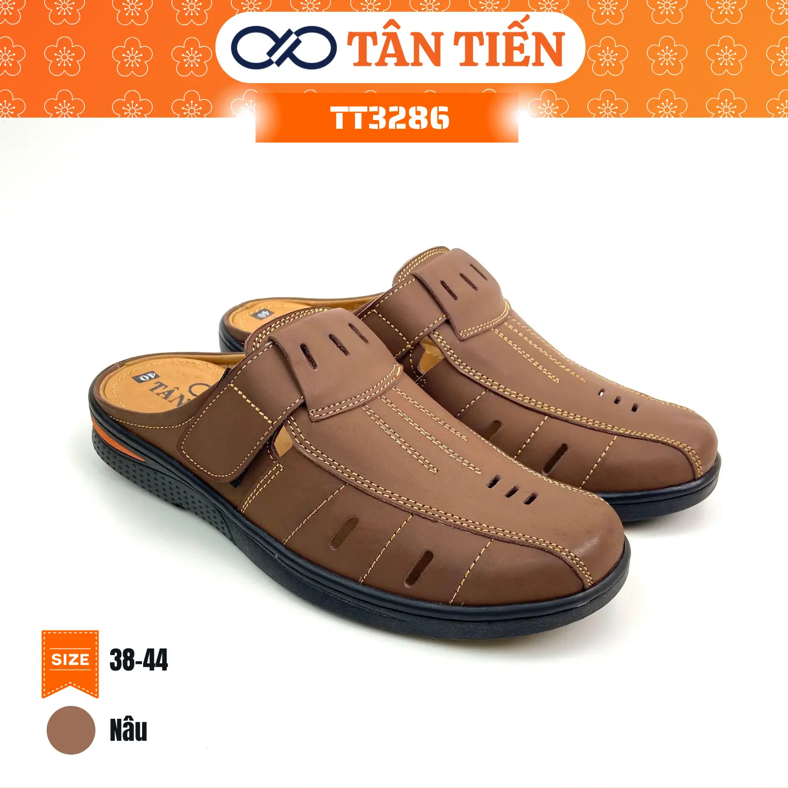| Giày Sục, Giày Hè, Giày Sabo Nam TT3286 Tân Tiến Da Thật Mềm Mại Đồng Màu Đế Bằng Cao Su May Viền Chắc Chắn Bảo Hành 02 Năm + Quà Tặng Miễn Phí | Shoes DéP Jean