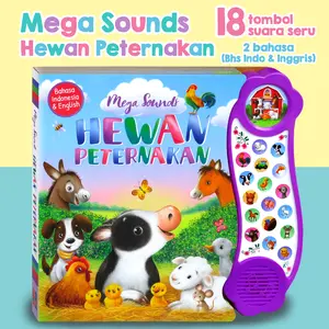 Soundbook Mega Sounds Hewan Peternakan (18 Tombol Suara Hewan - Bahasa Indonesia dan Inggris) - buku edukasi bayi - buku bayi
