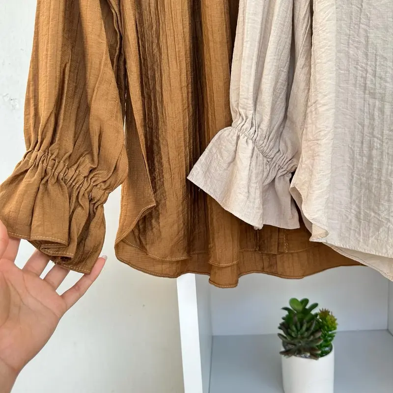 Naura Blouse Crinkle || Atasan wanita Ruffle neck  || Women shirt 7