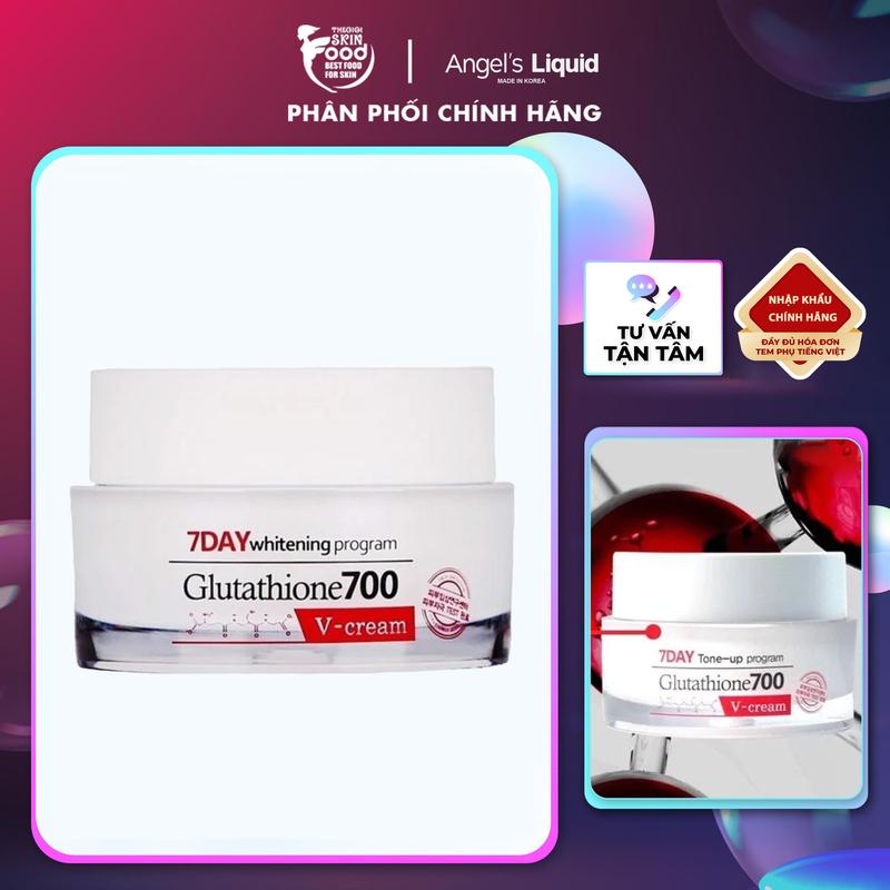 Kem Dưỡng Hỗ Trợ Trắng Da Angel's Liquid 7 Day Glutathione 700 V-Cream 50ml Skincare