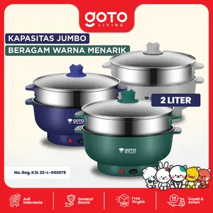 Goto [COD] Oliver Electric Pan 2L Fry Pan Portable Panci Listrik Serbaguna