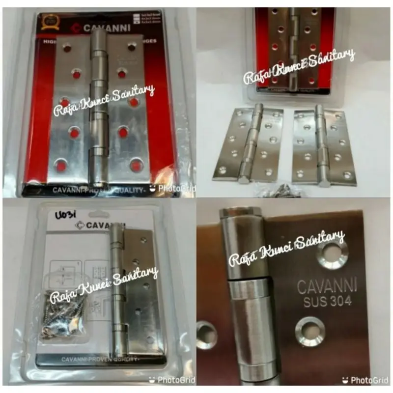 Engsel Cavanni 5'x3"x3MMx4BB Stainless SUS 304/Engsel Pintu 5 inch Stainless SUS 304 0