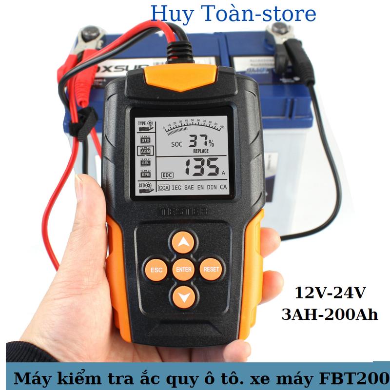 Máy kiểm tra ắc quy ô tô xe máy FBT200 12V24V 3 AH-200Ah kiểm tra pin CCA đo điện trở phân tích pin