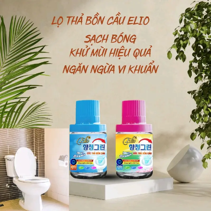 Cốc thả bồn cầu elio giúp khử mùi nhanh, sạch, diệt vi khuẩn,công nghệ sinh học có mùi thơm dễ chịu. 1