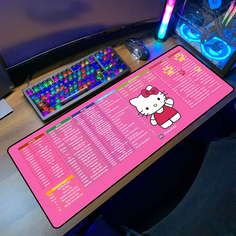 Lót chuột anime phím tắt văn phòng cỡ lớn 90x40 80x30 pad chuột anime siêu đẹp bền bảo hành 1 năm mã LC3 1