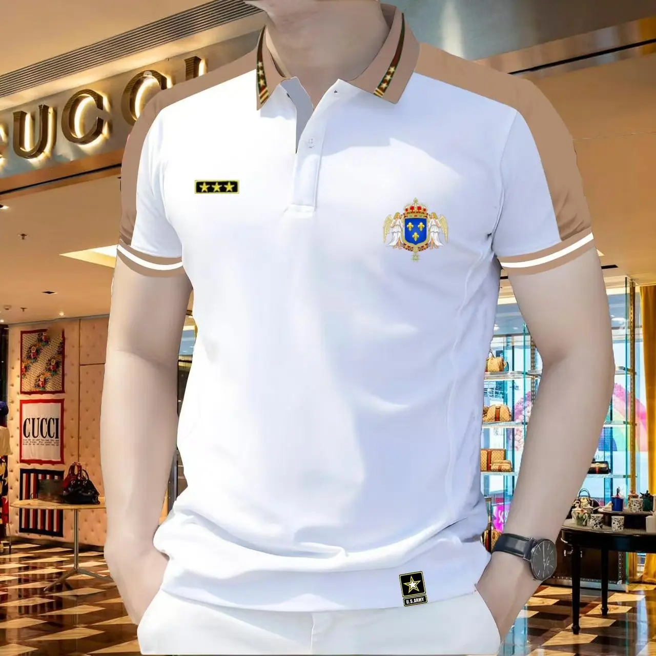 Áo Polo Nam, Phong Cách Sang Trọng Pháp, Đi Lại Đơn Giản, Thích Hợp Cho Văn Phòng, Nhẹ Và Thoáng Khí, Áo Trên Menswear Có Cổ Shirt