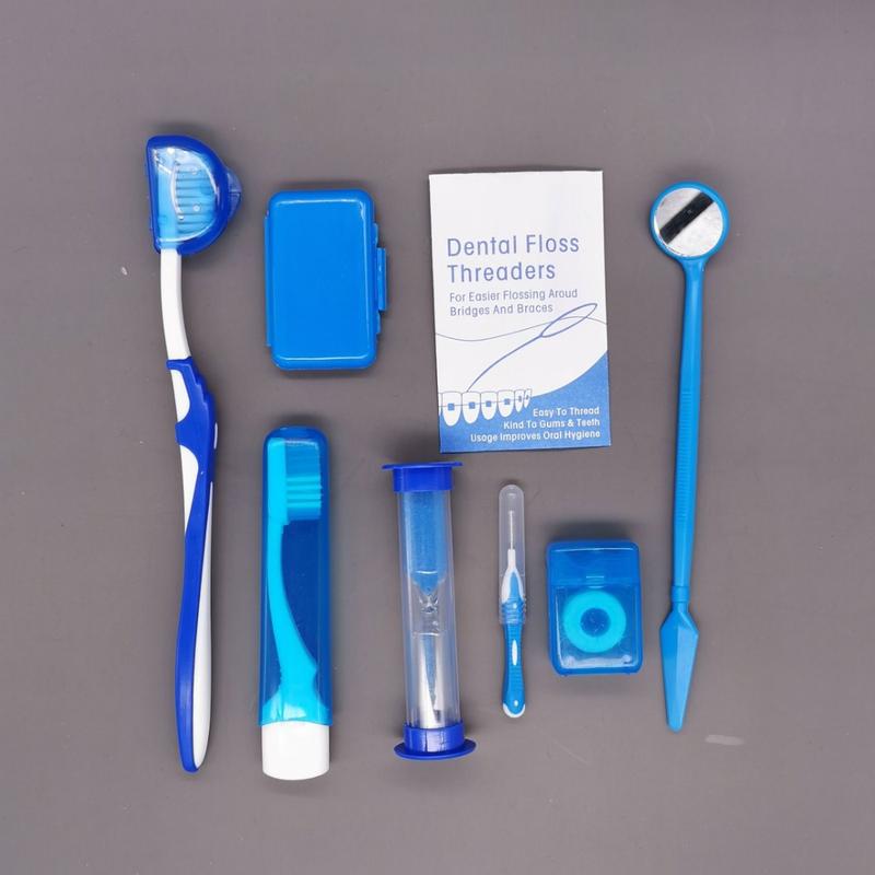 Product Introduction of 8-Piece Oral Care Kit with Soft Bristle Toothbrush, Interdental Brushes & Floss Threaders - Set for Sensitive Teeth and Gentle Cleaning, Travel-Friendly Essentials 1